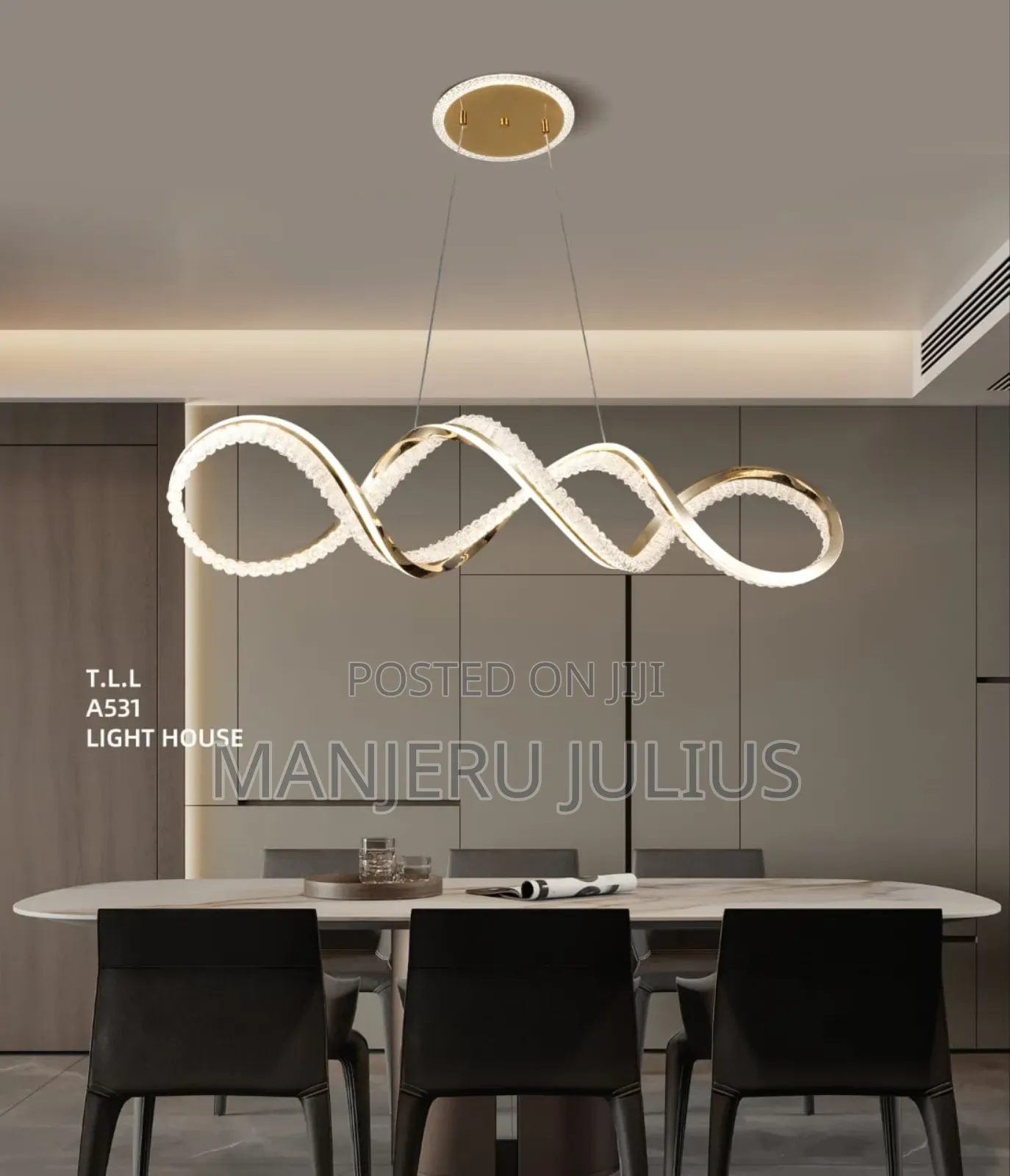Twisted Led Chandelier