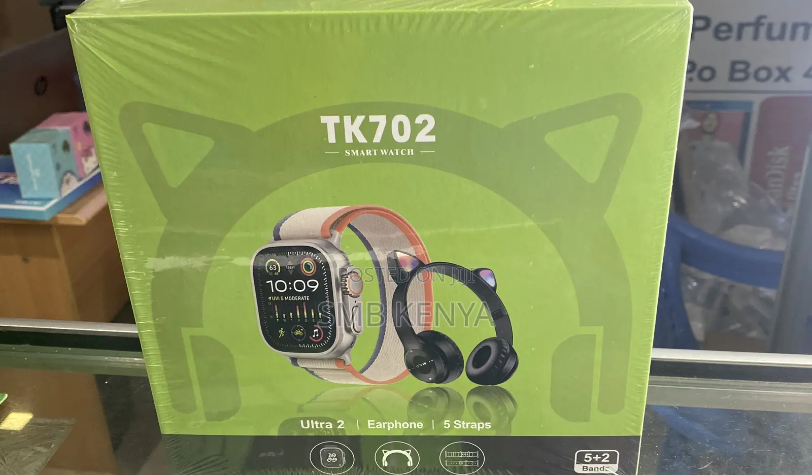 TK702 Smart Watch and Headphones Combo With 5 Straps