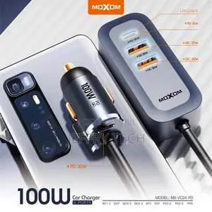 Moxom MX-VC24 100W 4 Ports Car Charger (100W) (2 USB Ports