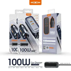 Moxom MX-VC24 100W 4 Ports Car Charger (100W) (2 USB Ports