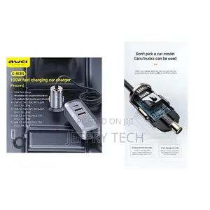 Awei Fast Charging Car Charger With Ports: 2xusb With Type-C