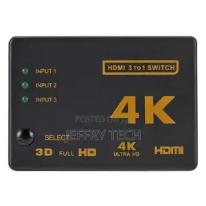 Set 3 Into 1 Out HDMI Switcher With Remote Control