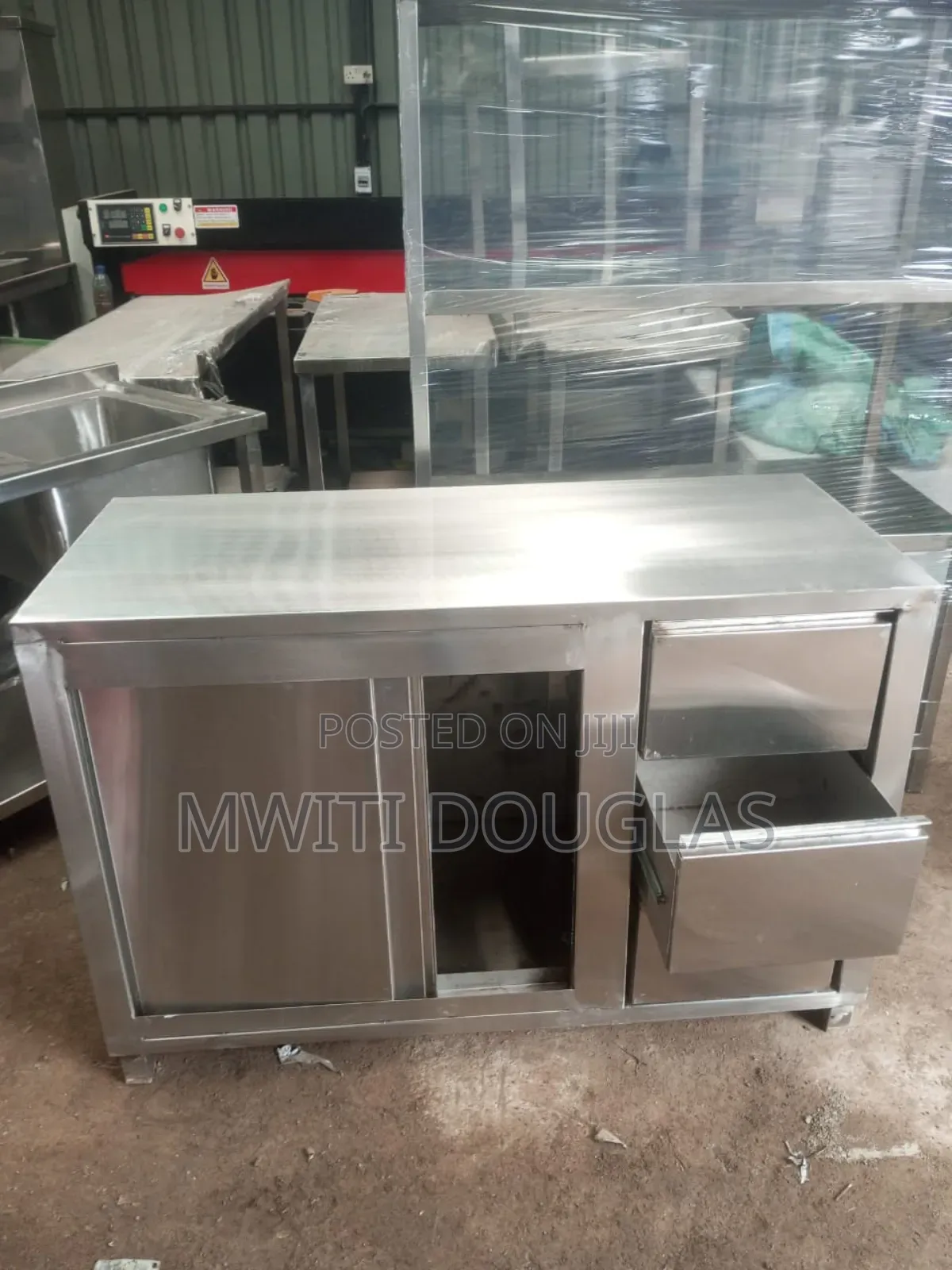 Stylish Partitioned Stainless Cabinet