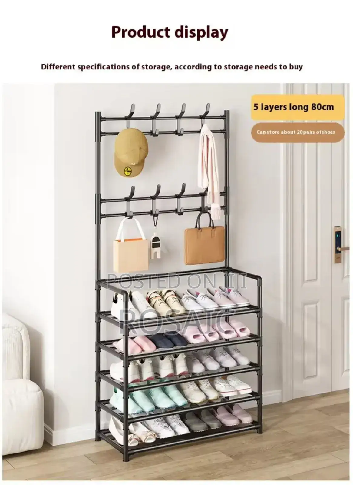 **High Strong Metallic 5 Layer Shoe Rack Organizer