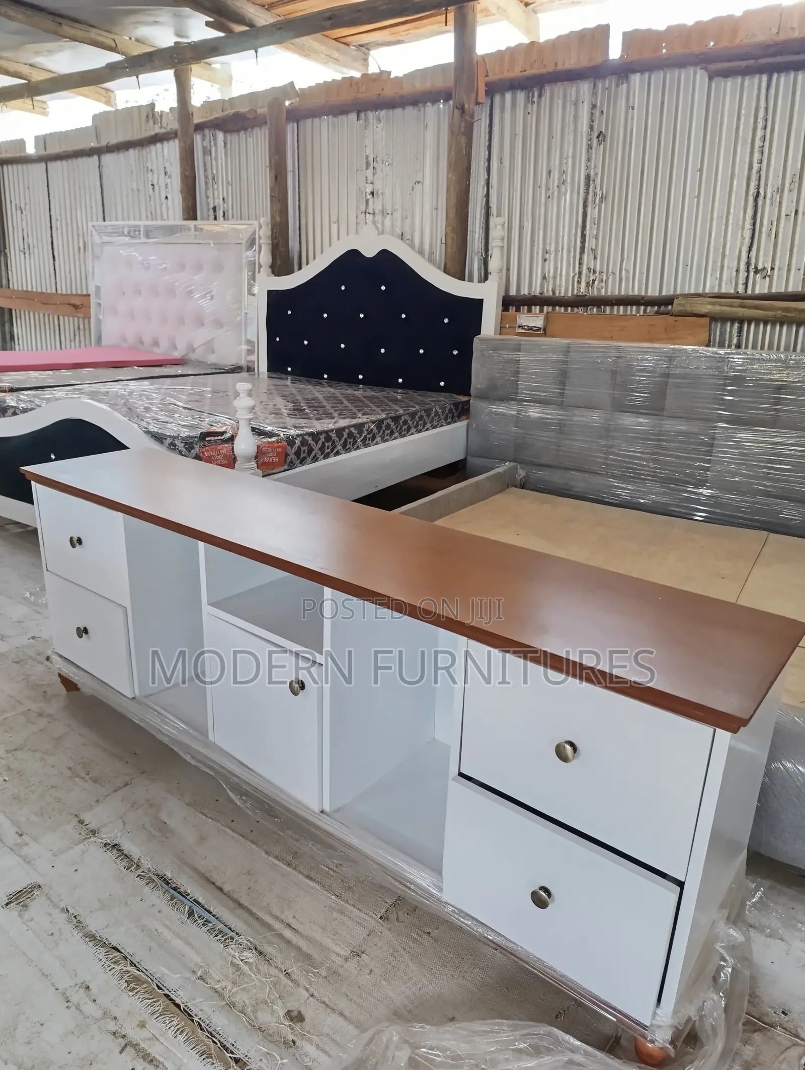 White and Brow Tv Stand