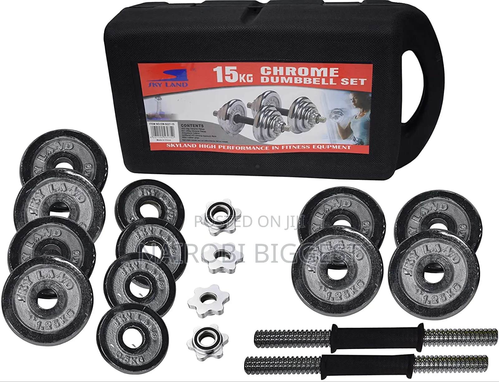 Chrome 15kgs Adjustable Dumbells