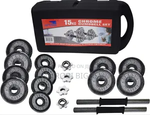 Chrome 15kgs Adjustable Dumbells