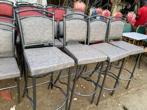 Restaurants and Bar High Chairs Coated Silver