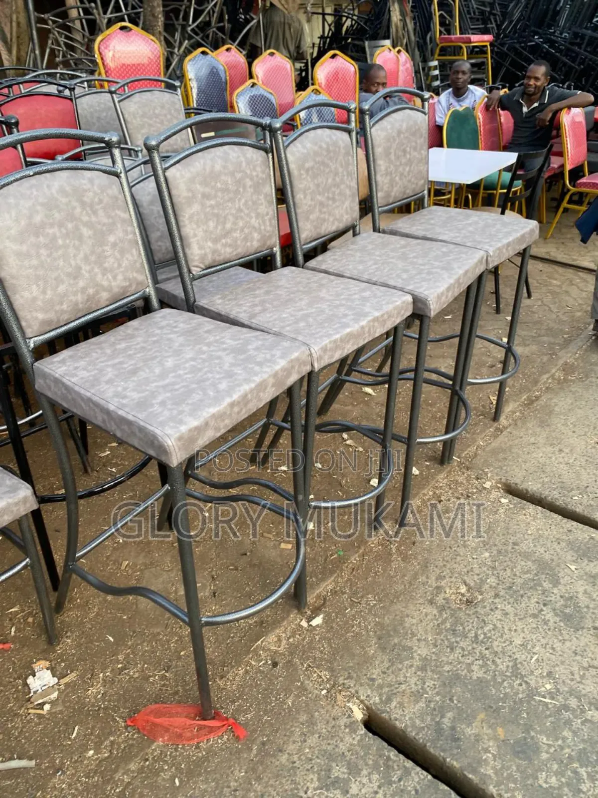 Restaurants and Bar High Chairs Coated Silver