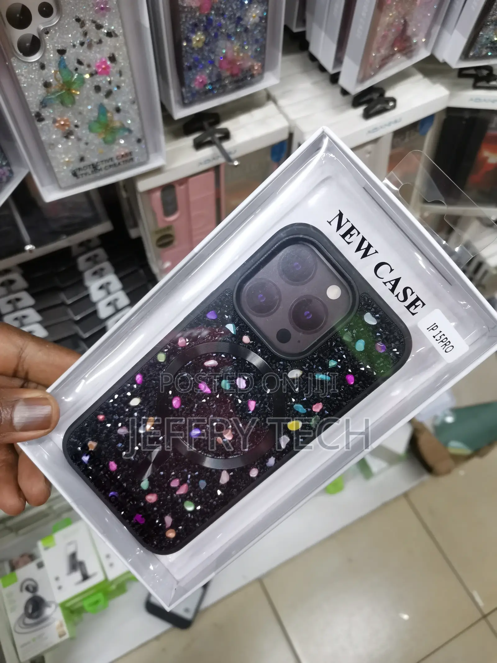 iPhone 15 Pro 6.1" Magnetic Glitter Case Luxury Plating Blin