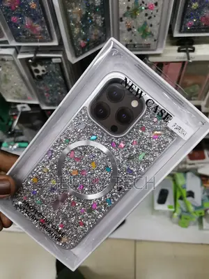 iPhone 14 Pro Max Magnetic Glitter Case, Luxury Plating Cute