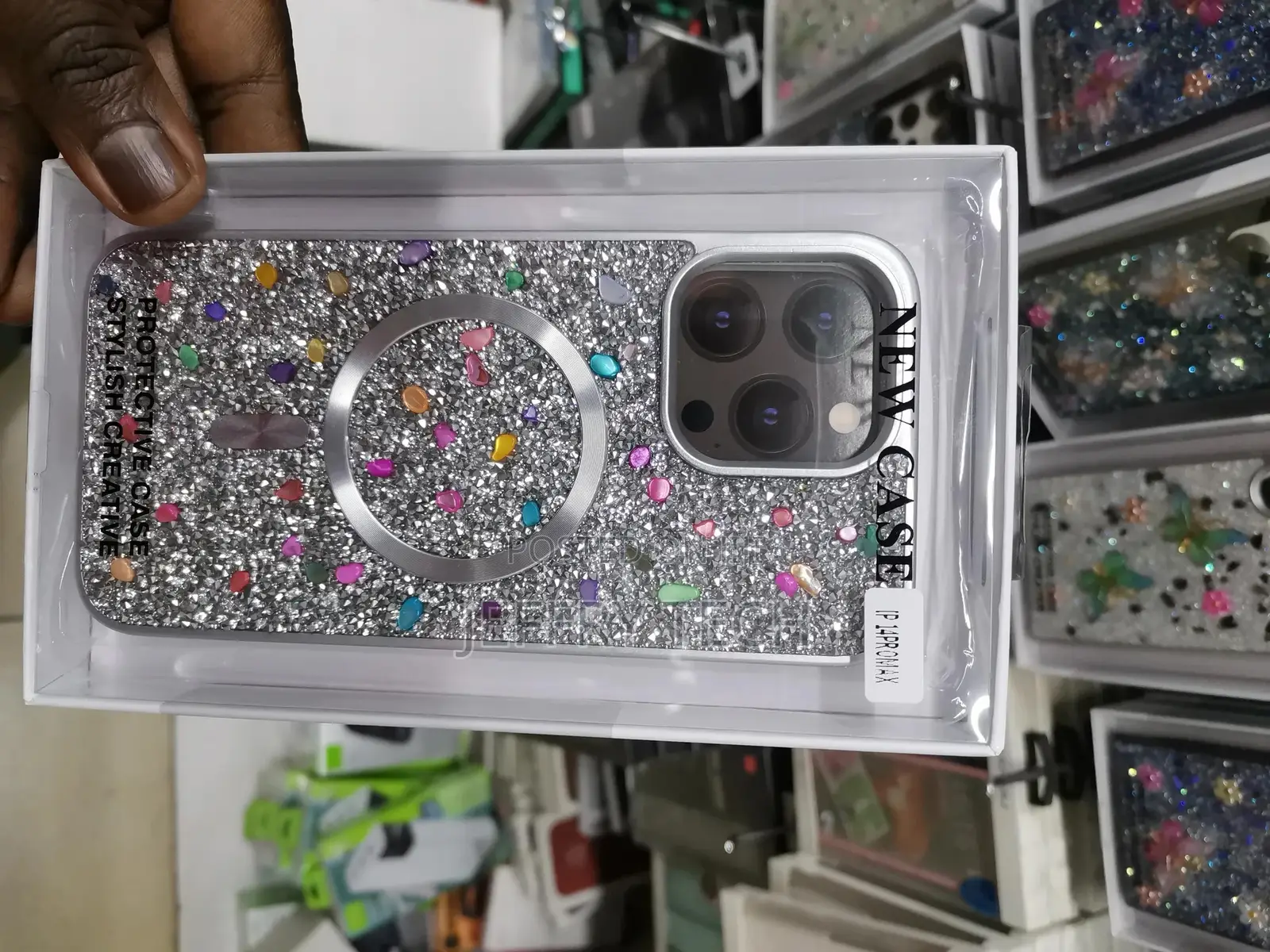 iPhone 14 Pro Max Magnetic Glitter Case, Luxury Plating Cute