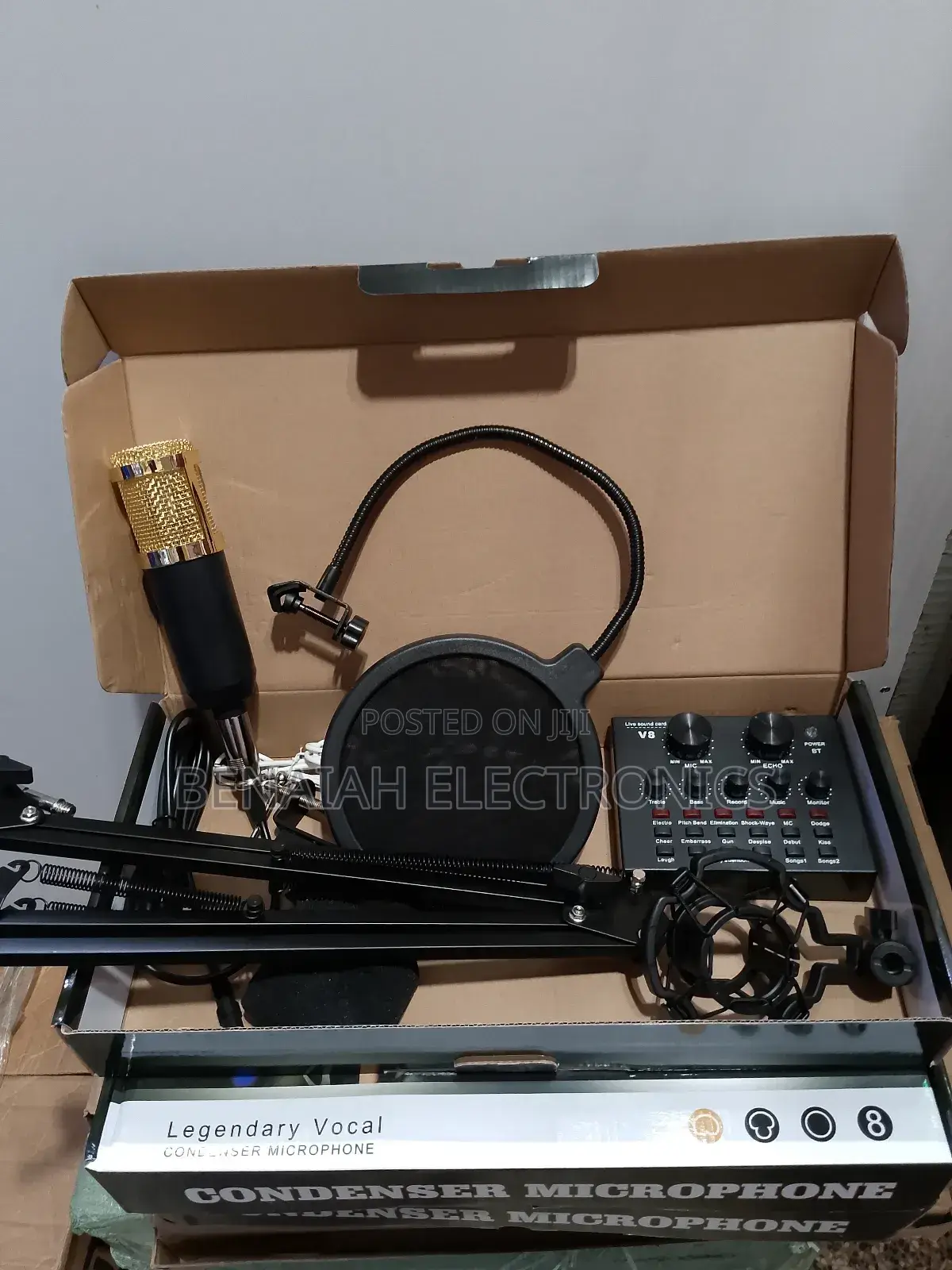 Professional Condenser Microphone With Live Sound Card
