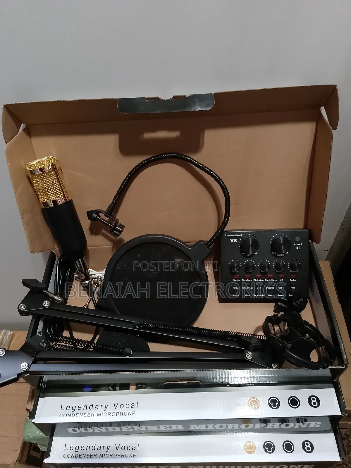 Professional Condenser Microphone With Live Sound Card