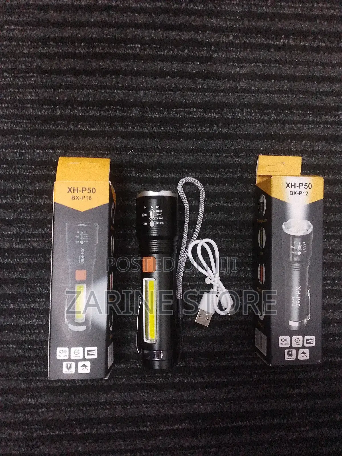 Metallic P50 Zooming Light Torch With Warning Light