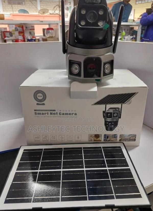 4G Dual Lens Screen PTZ Rotating Solar Camera With SIM Slot