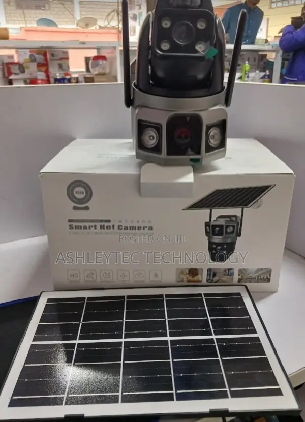 4G Dual Lens Screen PTZ Rotating Solar Camera With SIM Slot