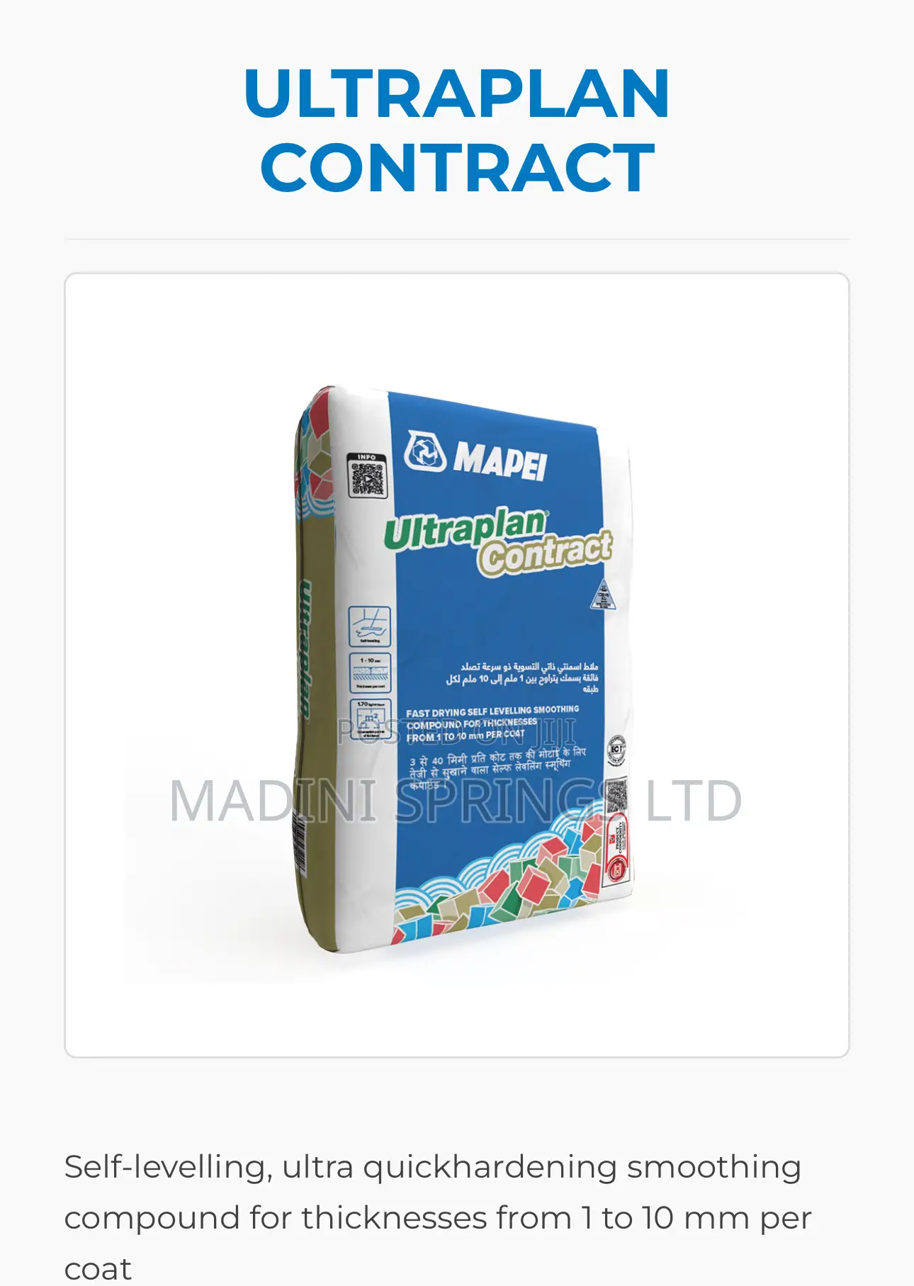 Mapei Ultraplan Contract(Self Levelling Compound)25kgs