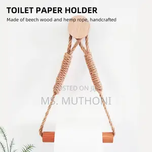 Hemp Rope With Bamboo Tissue Holder