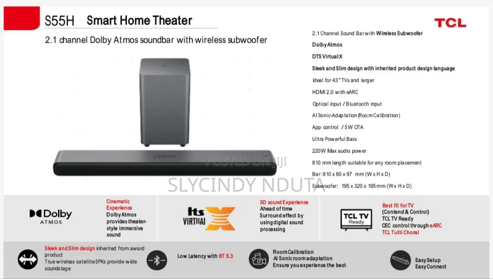 TCL Smart Home Theater S55H(Sound Bar)