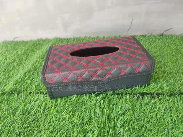 Foldable Leather Car Tissue Box Holder - thumbnail 2