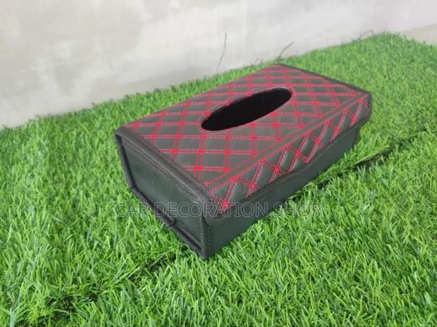 Foldable Leather Car Tissue Box Holder - thumbnail 3