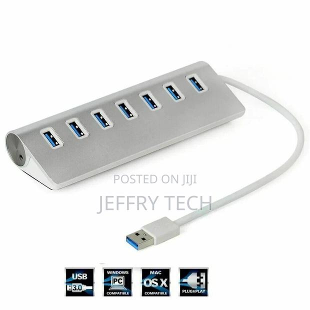 Aluminum USB3.0 7 Ports Hub High-Speed for Apple Macbook Pro