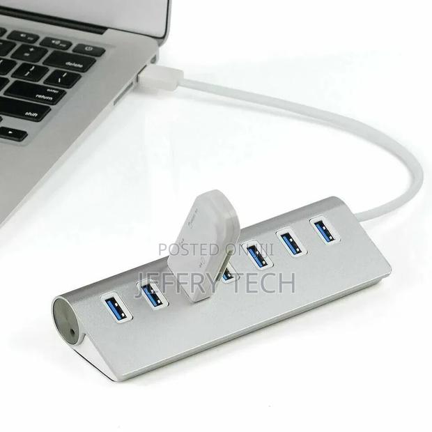 Aluminum USB3.0 7 Ports Hub High-Speed for Apple Macbook Pro - thumbnail 2
