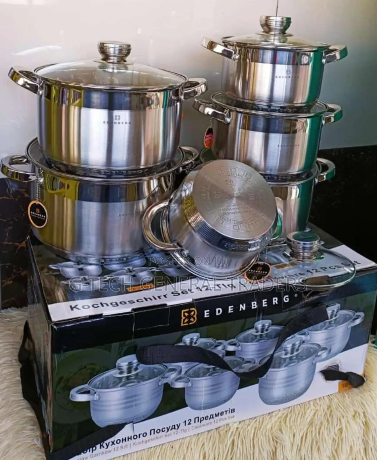 Edenberg 12pcs Stainless Steel Cookware Set