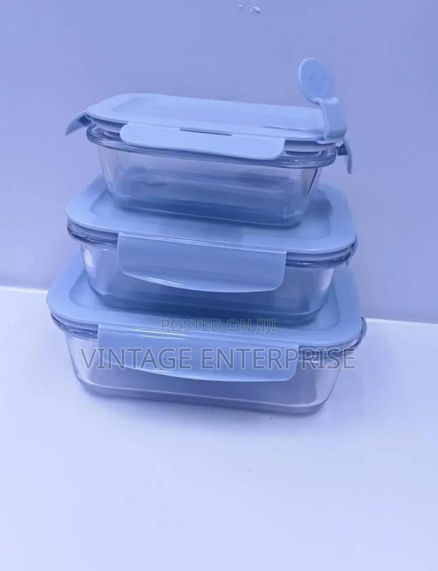 3pcs Glass Borosilicate Storage /Baking Container