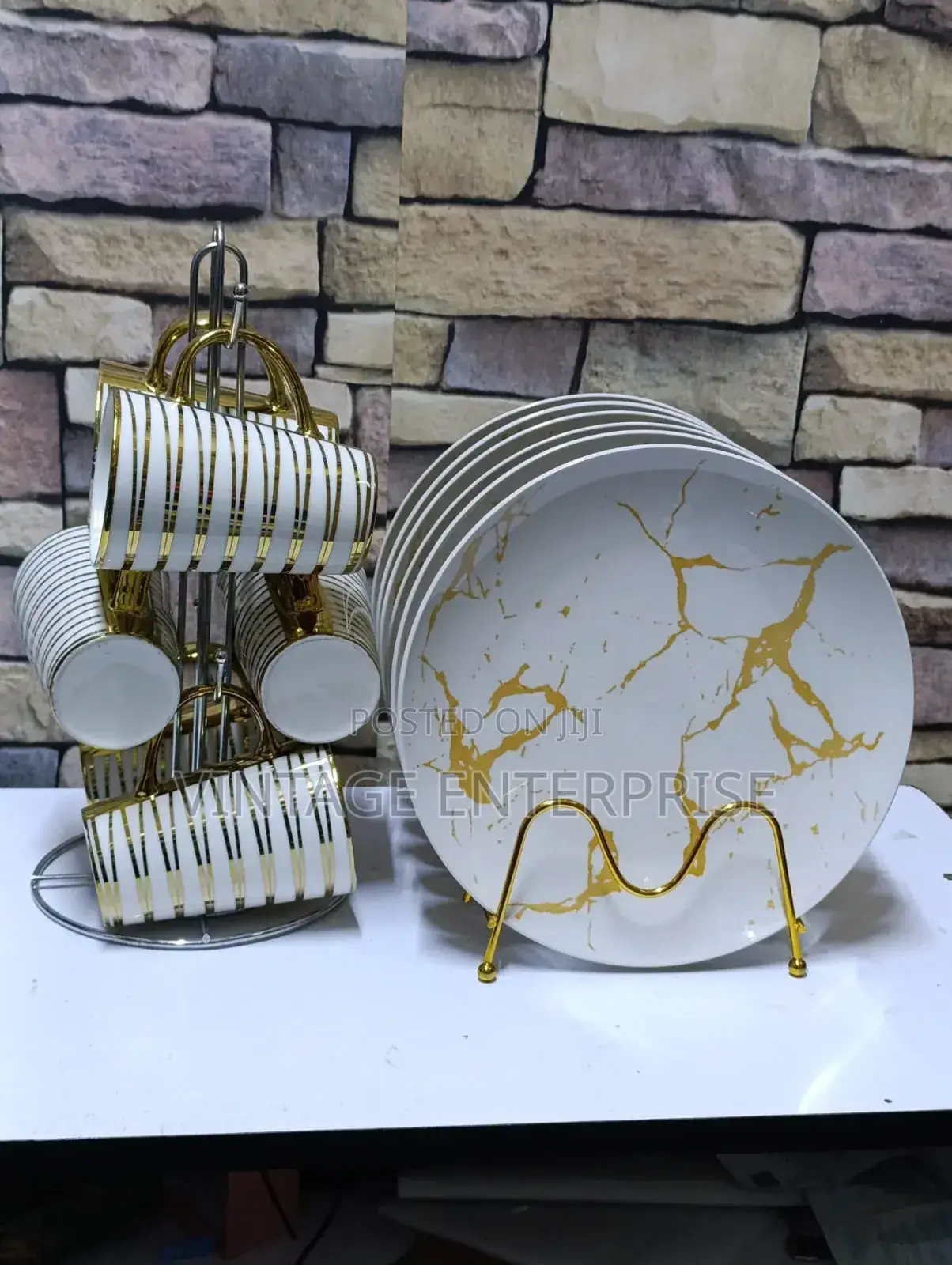 12pcs Set 6 Mugs 6 Dinner Plates