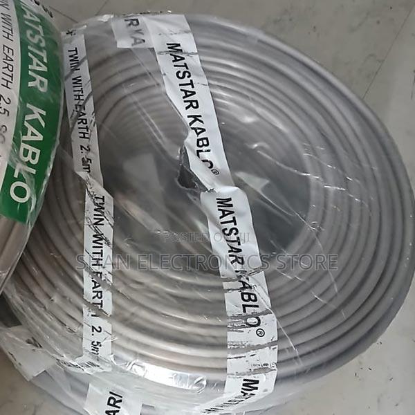 Mat Star New :2.5 Twin Cable+Earth Flat Power Electric Cable