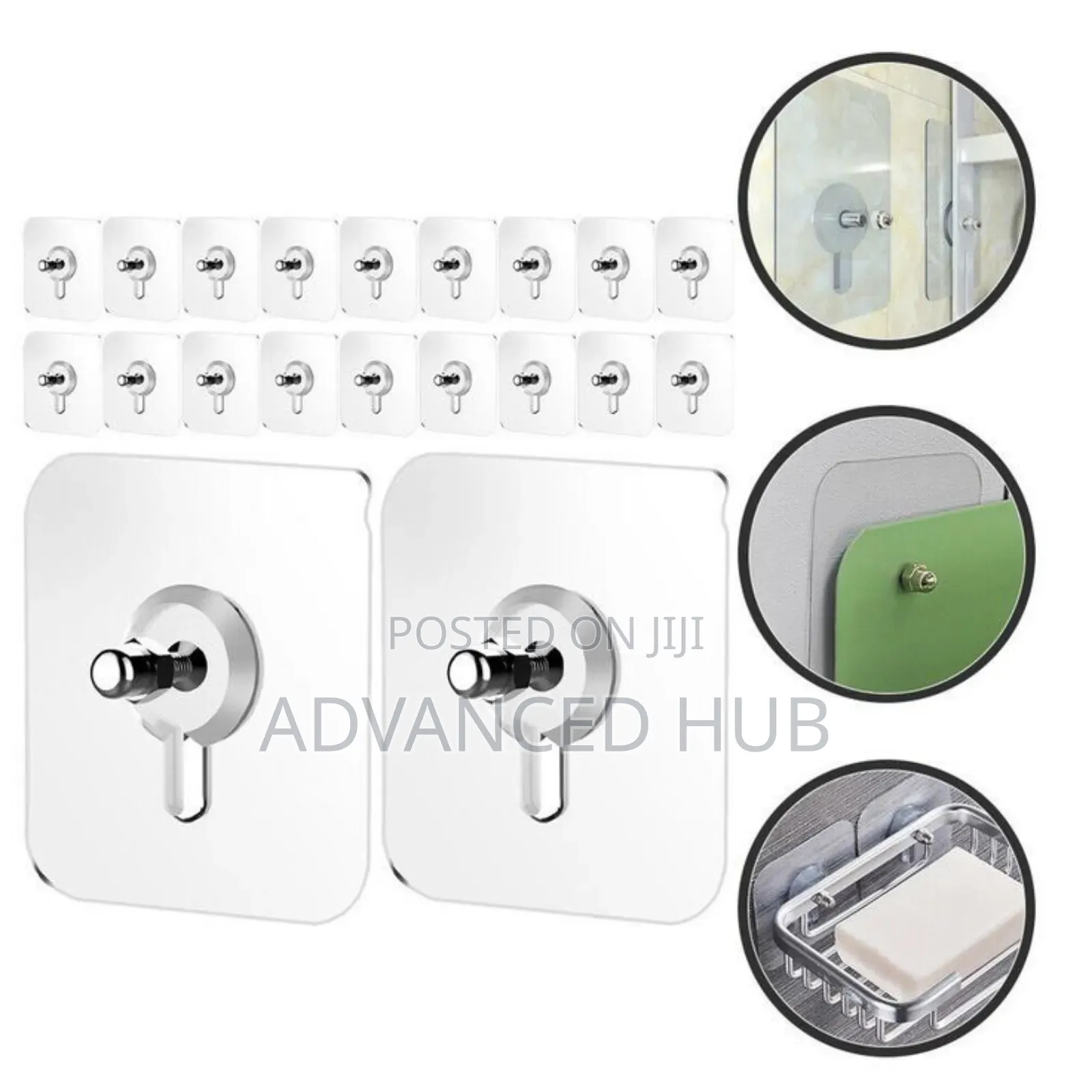 10pcs Adhessive Strong Wall Hooks With Screw