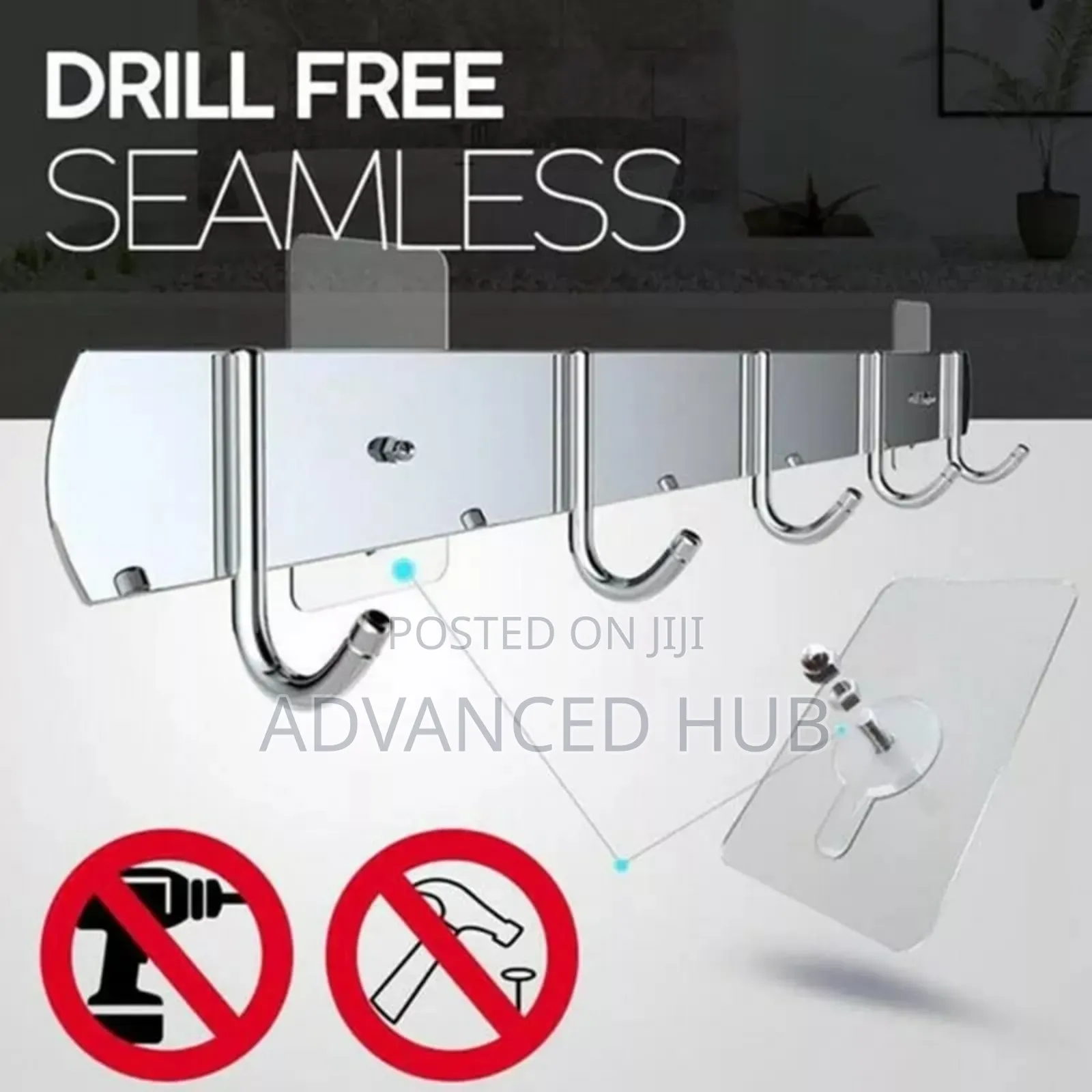 10pcs Adhessive Strong Wall Hooks With Screw