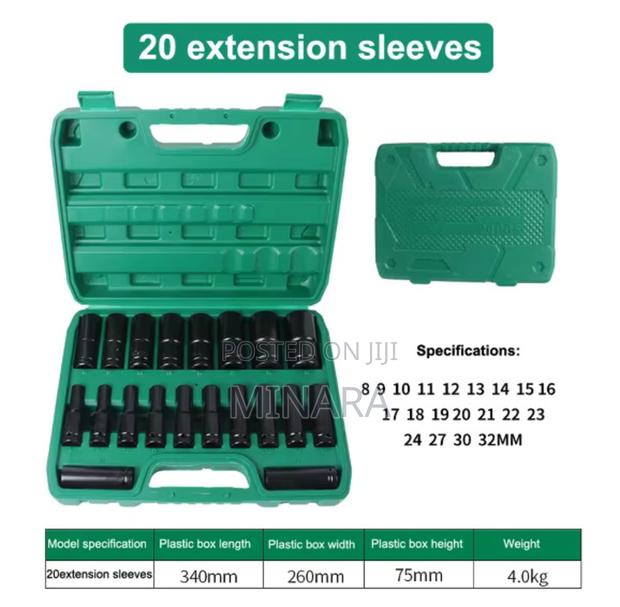 20 PCS Deep Impact Sockets Set, Auto Repair Sockets - thumbnail 2