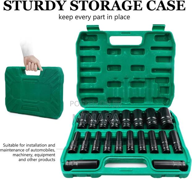 20 PCS Deep Impact Sockets Set, Auto Repair Sockets - thumbnail 5