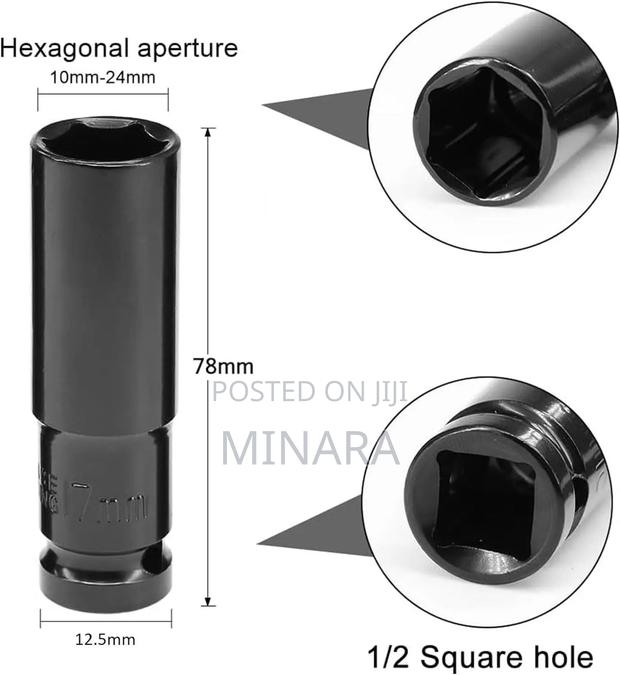 20 PCS Deep Impact Sockets Set, Auto Repair Sockets - thumbnail 4