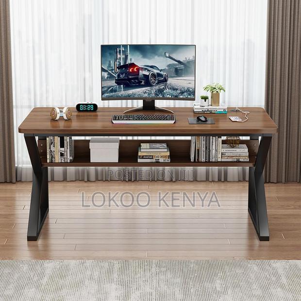Office Desk : 120cm Wooden Top Generic Study Desk - thumbnail 2