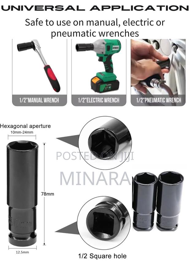 10 Pcs, Deep Impact Socket Sleeves, Auto Repair Set - thumbnail 4