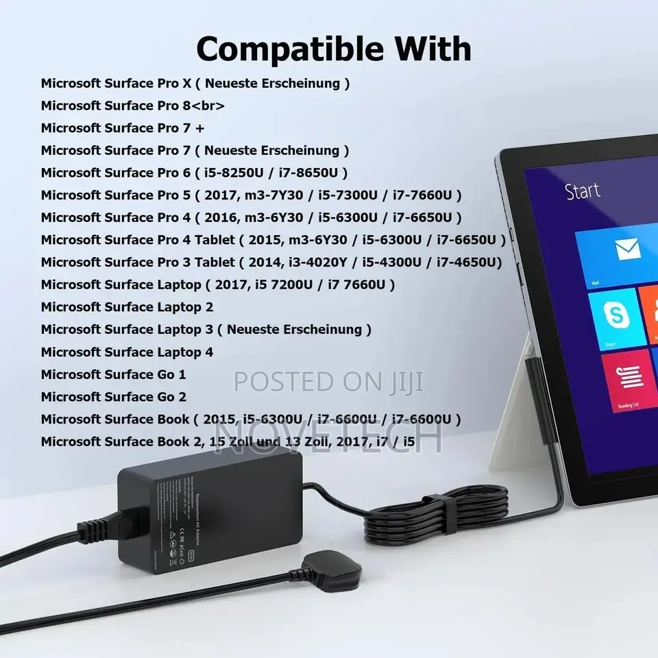 Microsoft Surface Charger 65/44w Pro X 3 4 5 6 7 8 9 Go 3 2