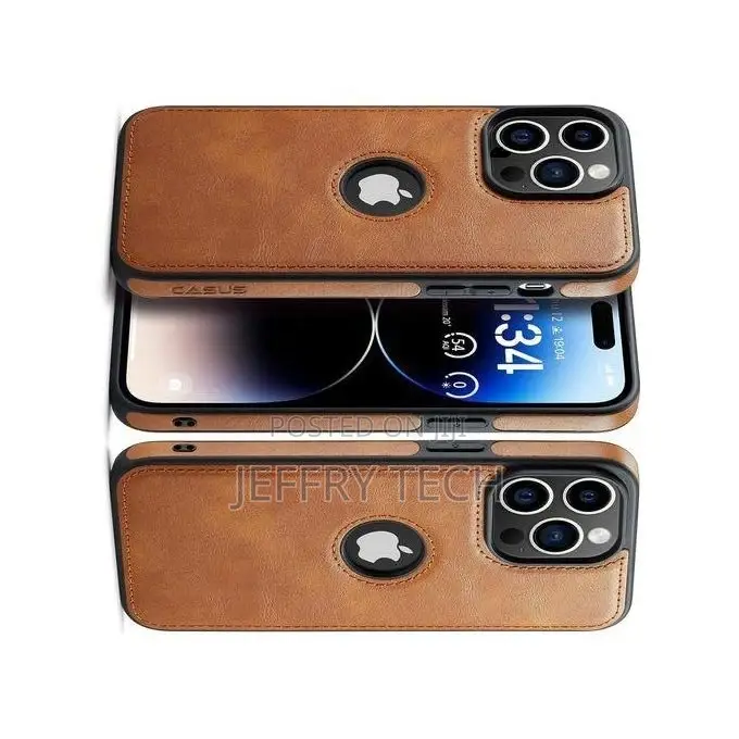 Premium Leather Case Cover for iPhone 15 Pro