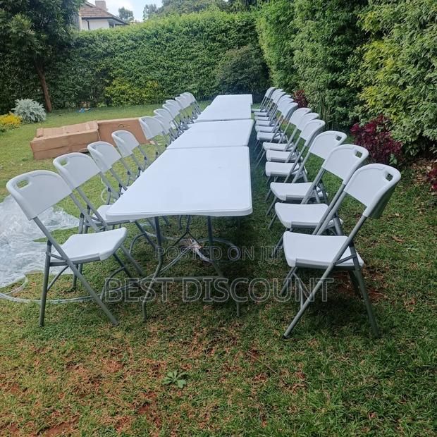 Plastic White Foldable Chairs - main view