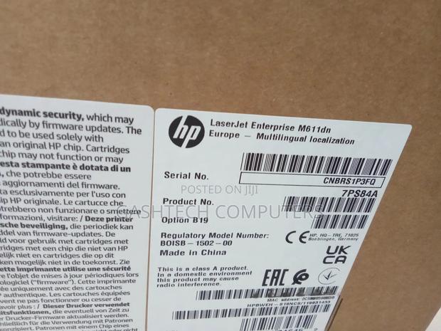M 611 Dn HP Laserjet Enterprise Printer [ With Duplex Print - thumbnail 3
