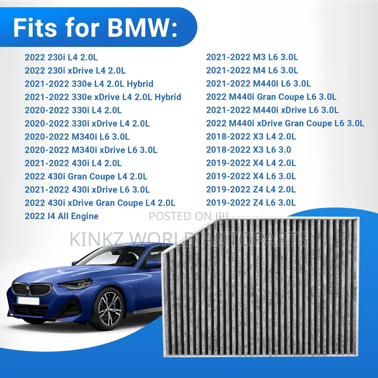 BMW Mahle Cabin Filter for X4 G02 Xdrive 30i 64119382885
