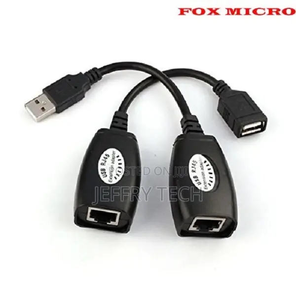 USB Over Ethernet RJ45 Extender Adapter Cat5 Cat6 Up to 150