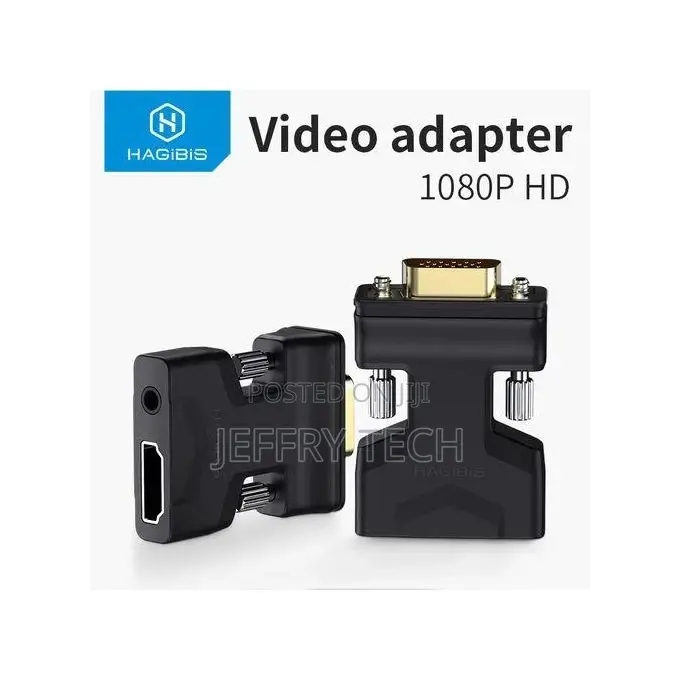 Hdmi-Compatible to VGA Adapter With Audio Port Female Video