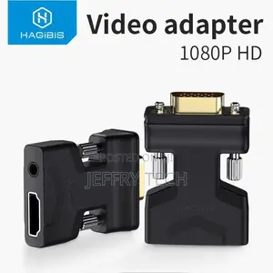 Hdmi-Compatible to VGA Adapter With Audio Port Female Video