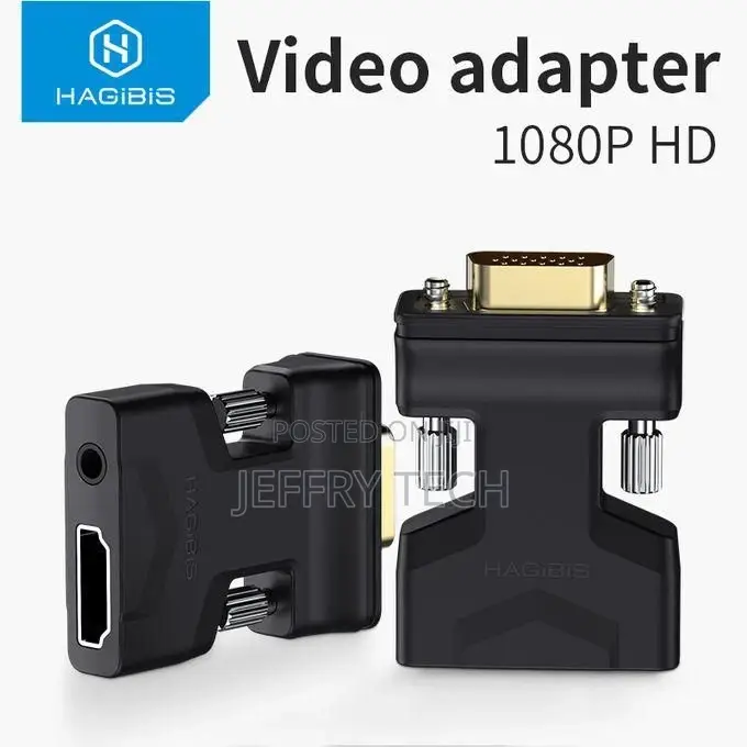 Hdmi-Compatible to VGA Adapter With Audio Port Female Video