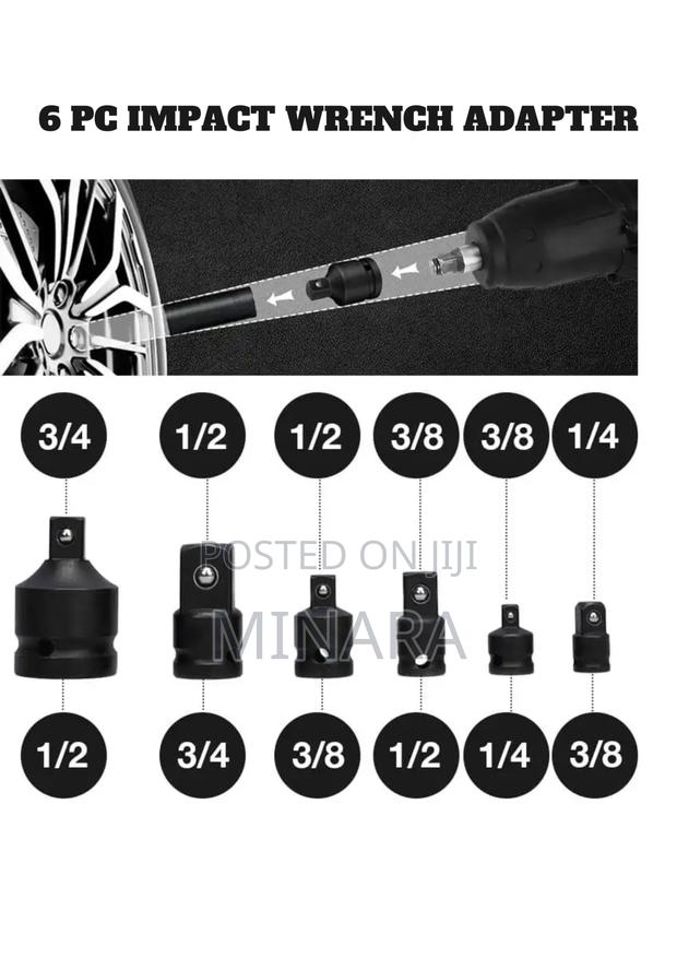 6 PCS Impact Socket Adapter / Reducer Kit - thumbnail 2