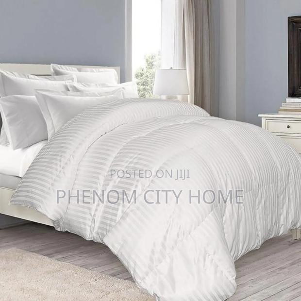 White Stripped Duvet Covers Set